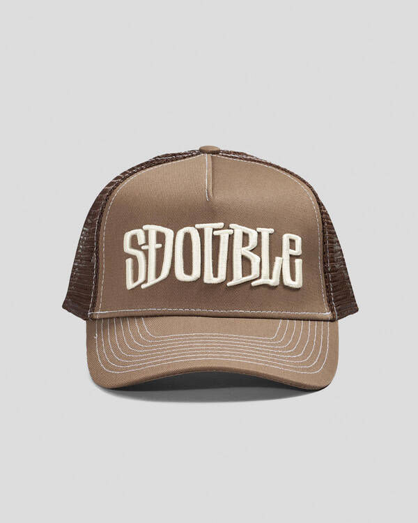 S-Double Mid-Block Curved Peak Trucker Cap for Mens