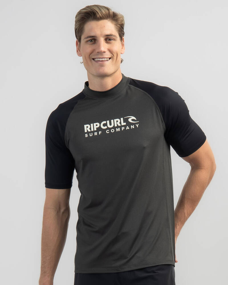 Rip Curl Shock UPF Short Sleeve Rash Vest for Mens
