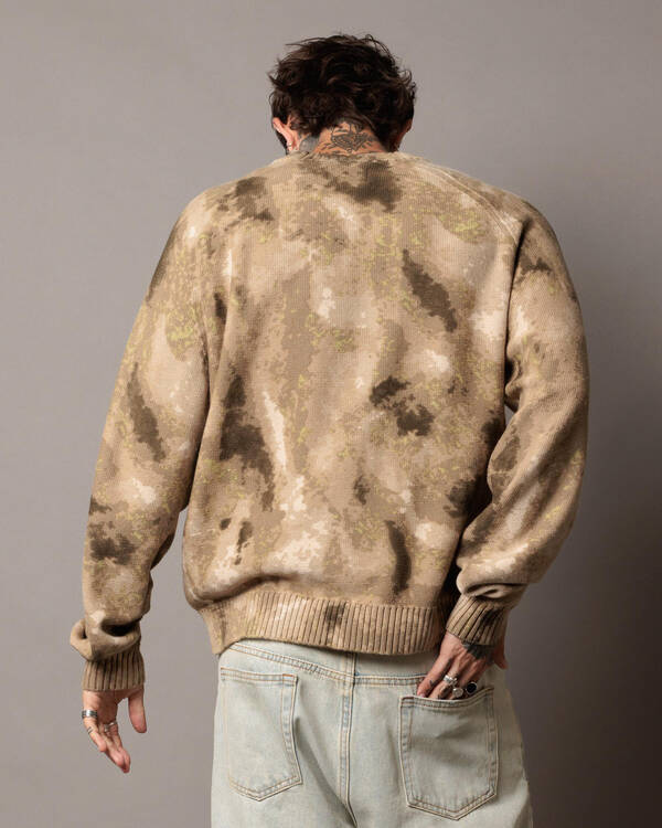 Rusty Camo Ice Printed Crew Jumper for Mens