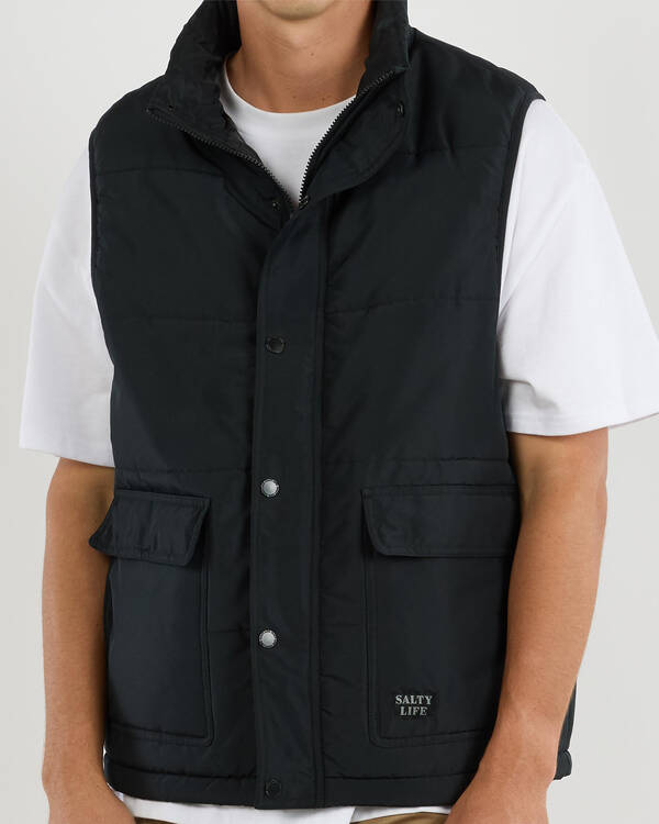 Salty Life Erasure Puffer Vest for Mens