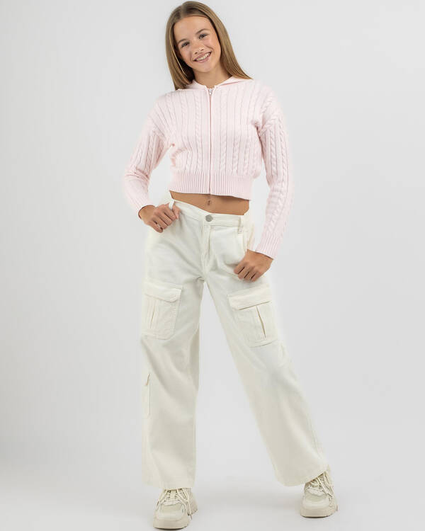 Ava And Ever Girls' Bailee Hooded Cable Knit Jumper for Womens
