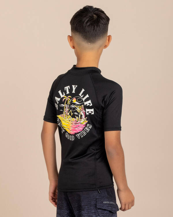 Salty Life Boys' Good Vibes Short Sleeve Rash Vest for Mens