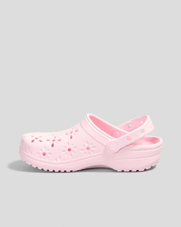 Crocs Classic Floral Cut Out Clogs for Womens