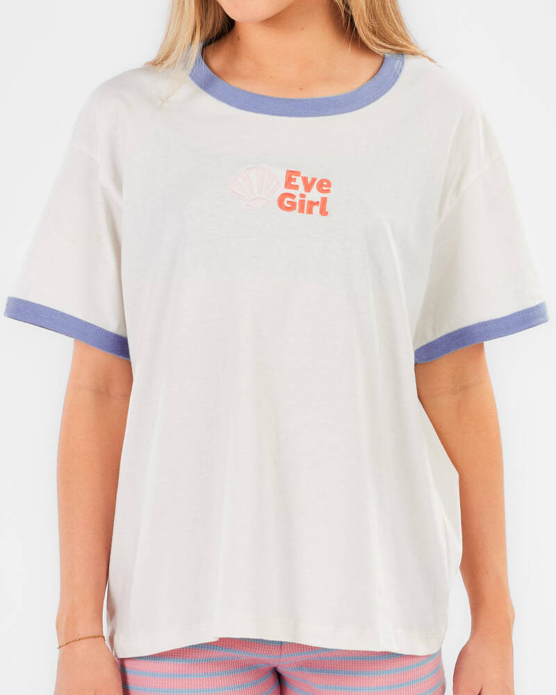 Eve Girl Girls' Vacay Ringer T-Shirts for Womens