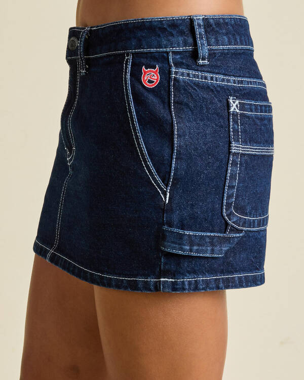 Rusty Billie Low Rise Denim Mini Skirt for Womens