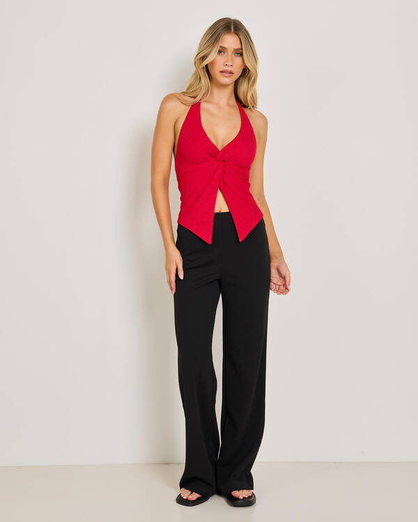 Ava And Ever Tamara Split Front Halter Top for Womens