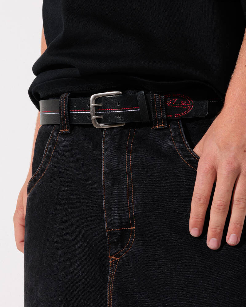 Rusty Deep Track Faux Leather Belt for Mens