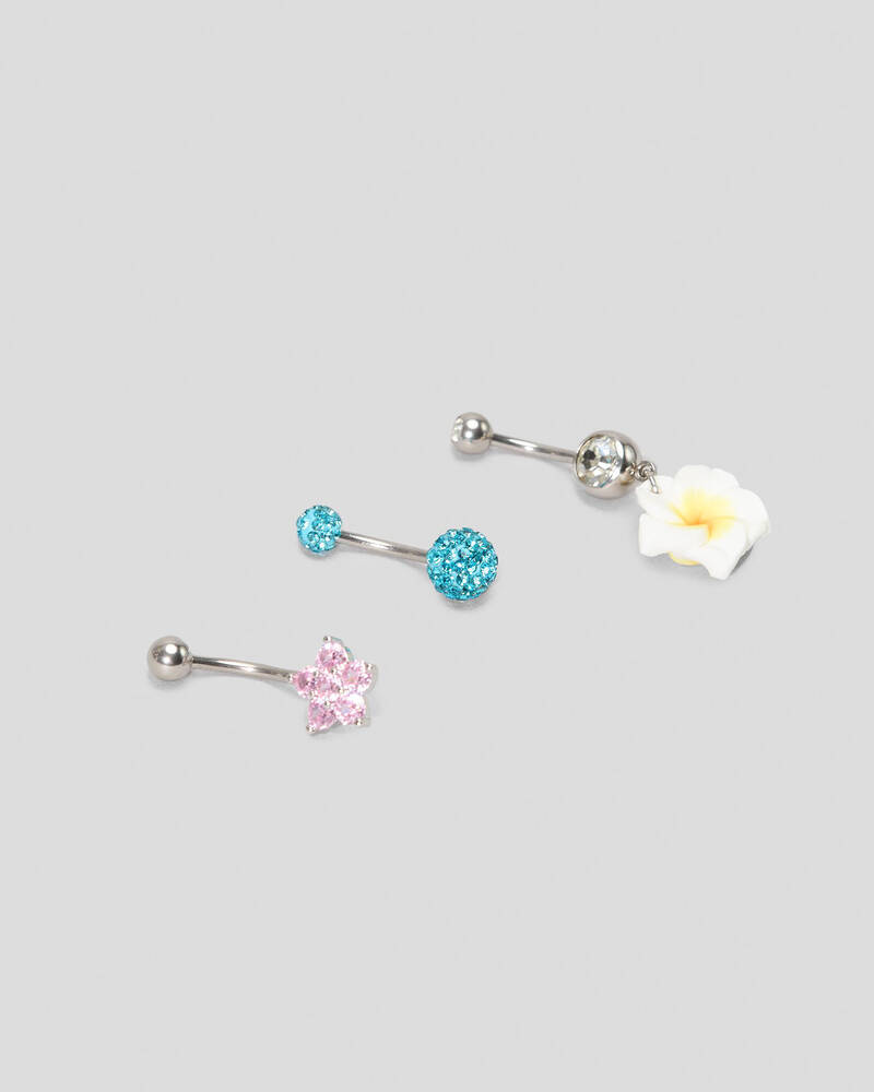 Karyn In LA Frangipani Belly Ring Pack for Womens