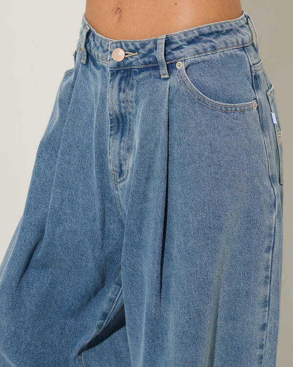 DESU Demi Pleated Wide Leg Jeans for Womens