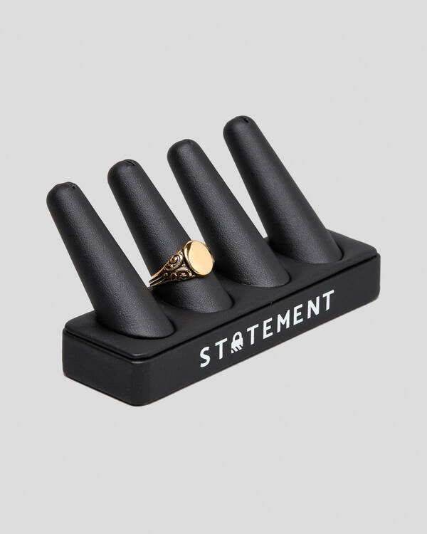 Statement Collective Scroll Signet Ring for Mens