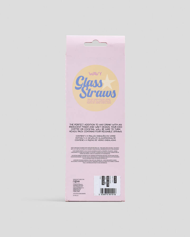 Get It Now Wavy Glass Straw Pack for Unisex