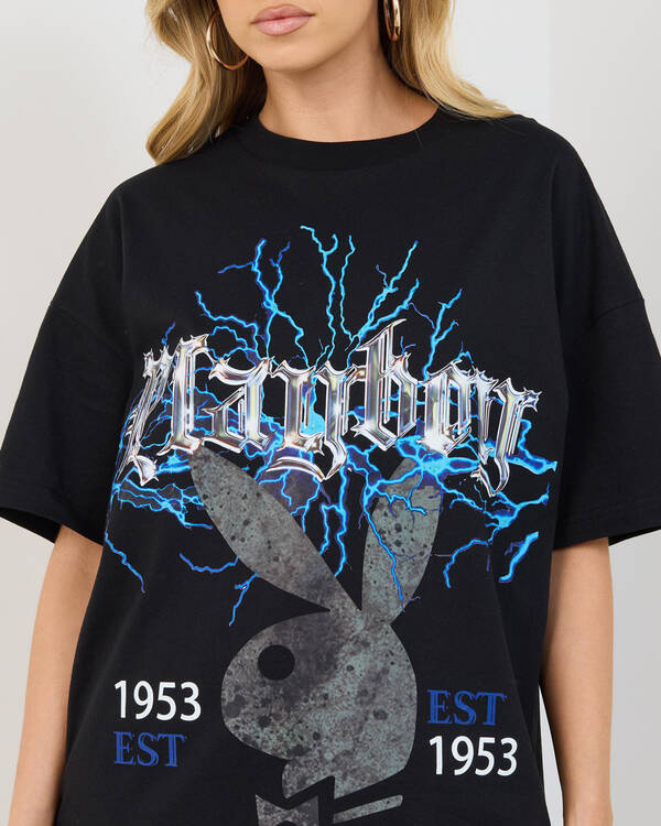Playboy Gothic Bunny Oversized T-Shirt for Womens