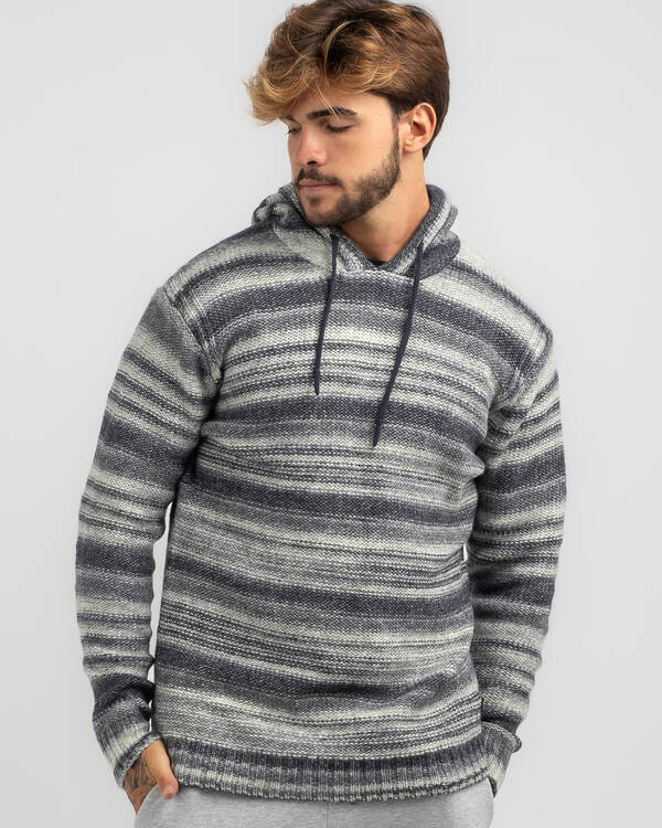 Skylark Strip Back Hooded Knit Jumper for Mens