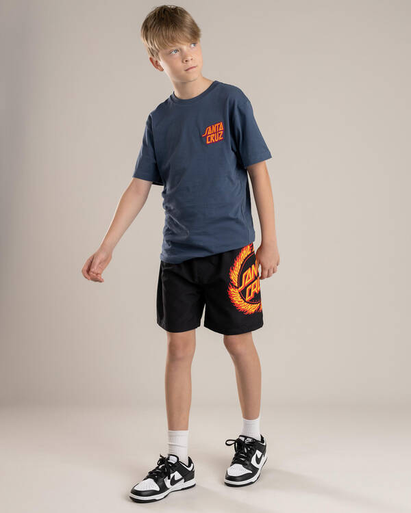 Santa Cruz Boys' Flamed Ringed Dot Board Shorts for Mens
