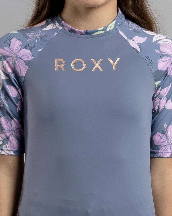 Roxy Girls' Hidden Garden Short Sleeve Rash Vest for Womens