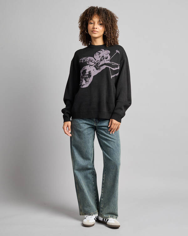 Worship Supplies Cherub Box Fit Crew Knit Sweater for Womens