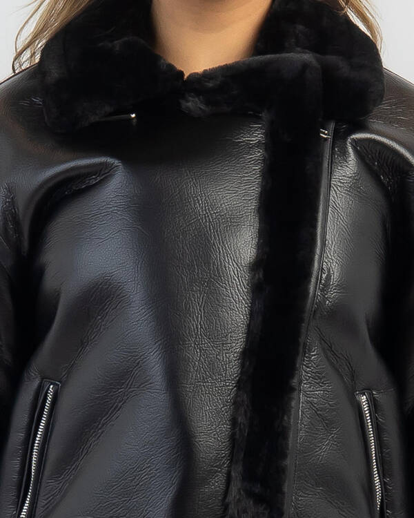 Mooloola Newton Faux Leather Jacket for Womens