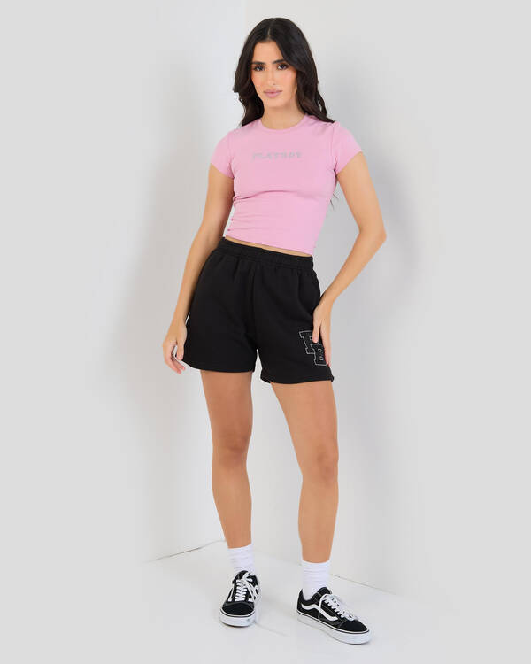 Playboy Diamante` Baby Tee for Womens
