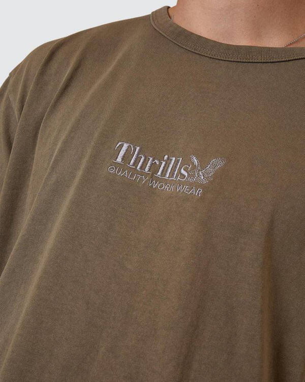 Thrills Workwear Embro Merch Fit T-Shirt for Mens