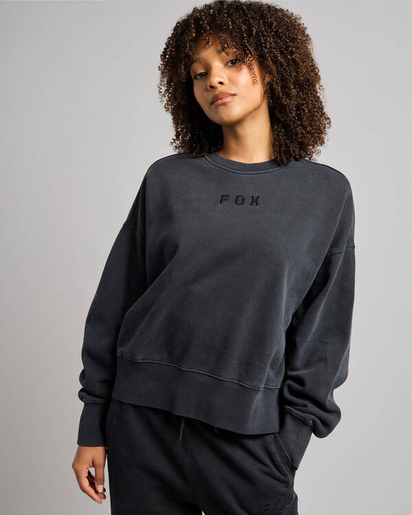 Fox Wordmark OV Fleece Crew Sweatshirt for Womens