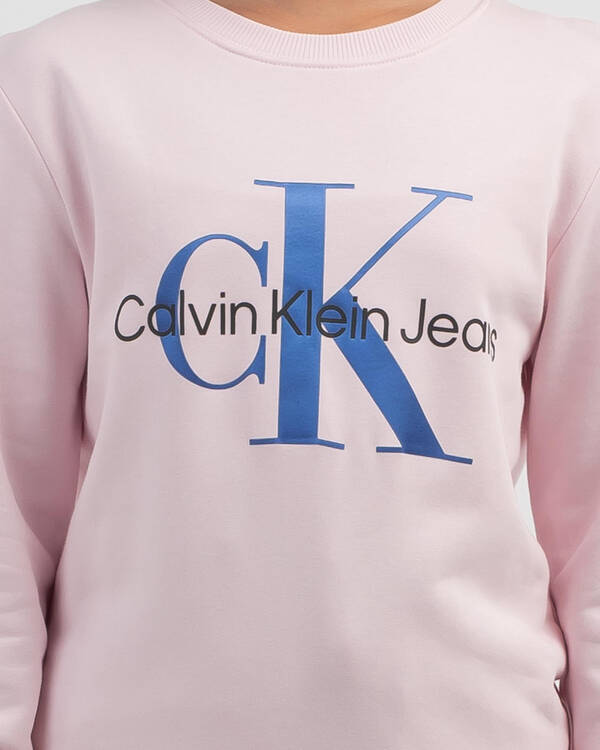 Calvin Klein Girls' Monogram Logo Sweatshirt for Womens
