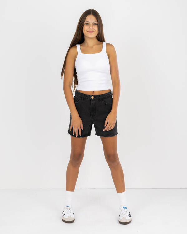 Mooloola Girls' Basic Square Neck Rib Tank Top for Womens