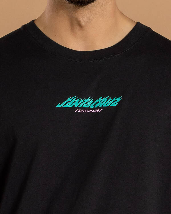 Santa Cruz Stacked Handled Strip T-Shirt for Mens