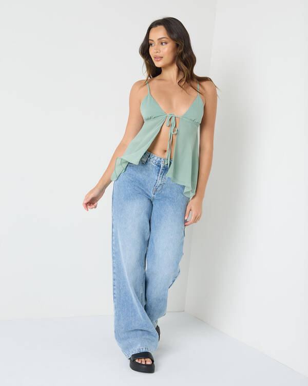 Ava And Ever Maree Tie Front Top for Womens