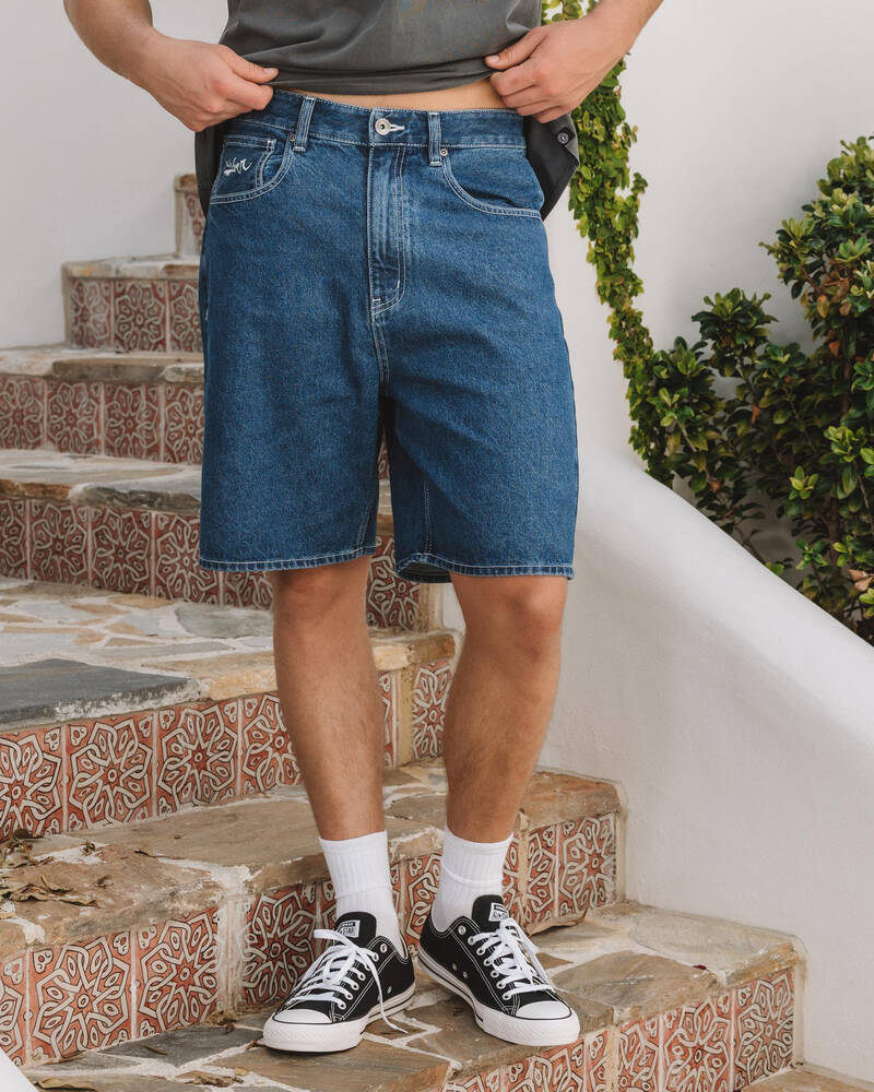 Quiksilver Impaired Baggy Denim Shorts for Mens