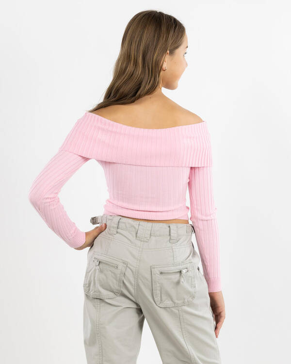 Ava And Ever Girls' Ari Off Shoulder Knit Top for Womens