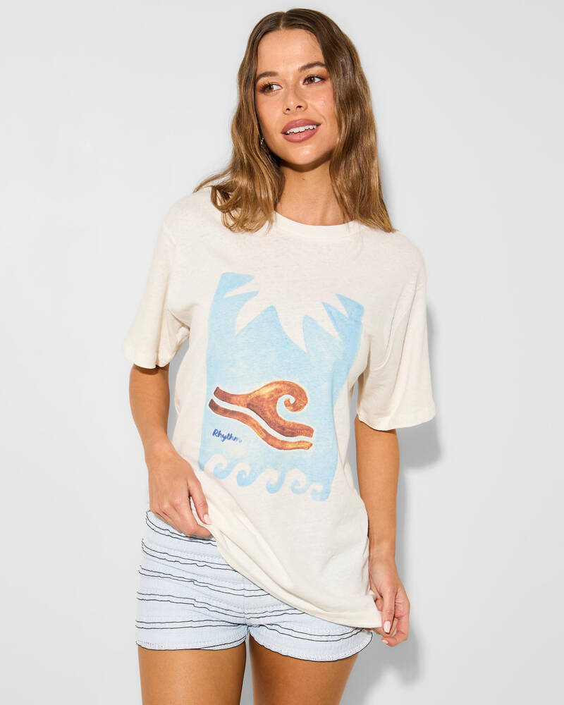 Rhythm Ocean Wave Oversized T-Shirt for Womens