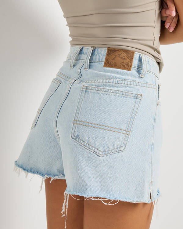 Rusty Penny Kick Flare Denim Shorts for Womens