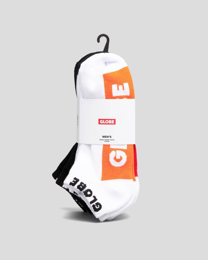 Globe Multi Brights Ankle Socks 5 Pack for Mens