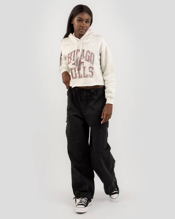 Mitchell & Ness Arch Logo Crop Hoodie for Womens