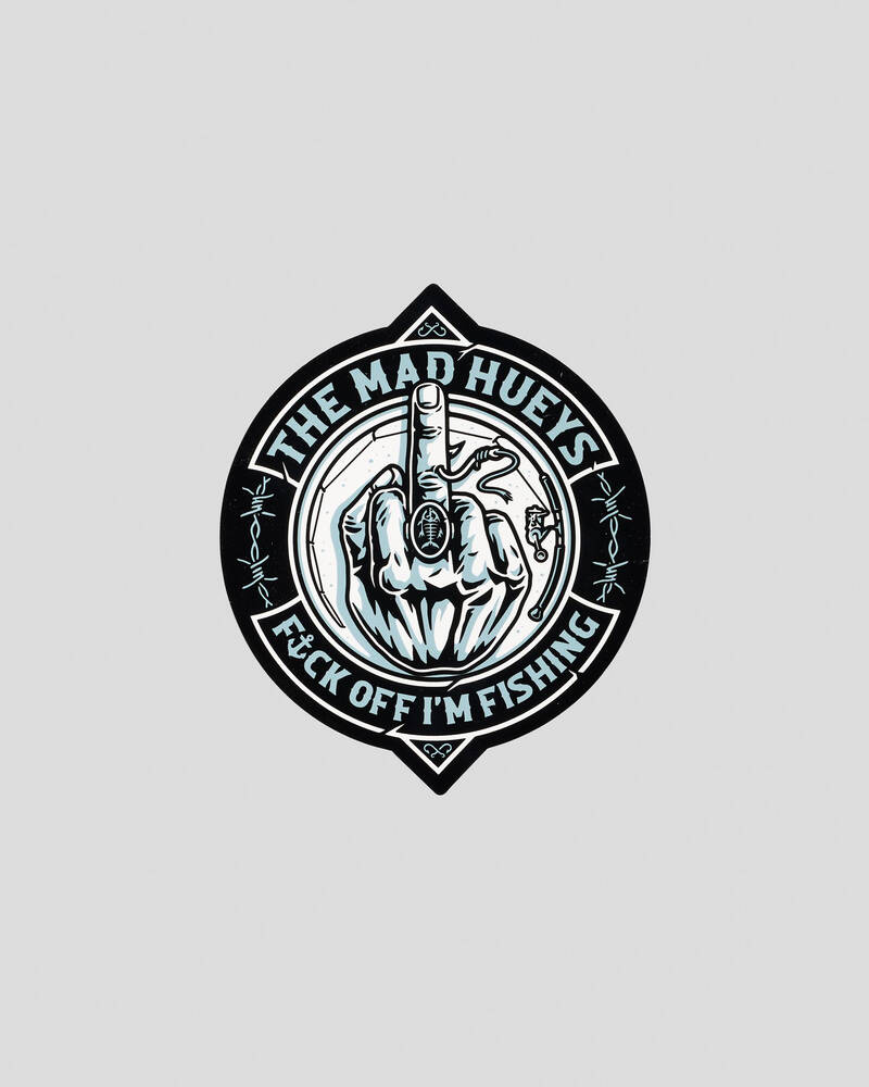 The Mad Hueys Fk Off Fish On Sticker for Mens