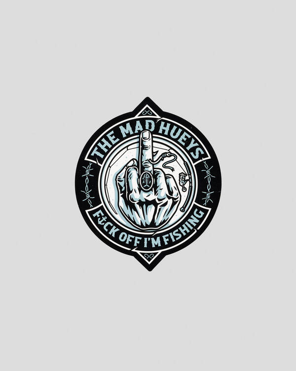 The Mad Hueys Fk Off Fish On Sticker for Mens