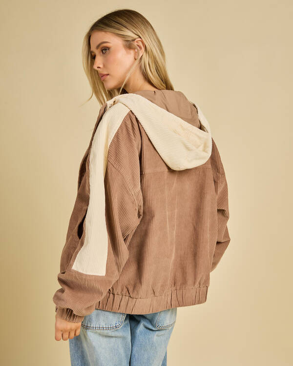 Roxy Duo Cord Hooded Jacket for Womens