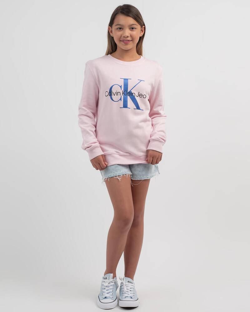 Calvin Klein Girls' Monogram Logo Sweatshirt for Womens