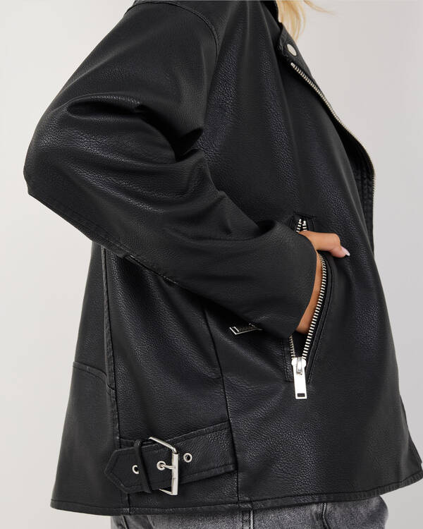 Ava And Ever Drifter Faux Leather Biker Jacket for Womens