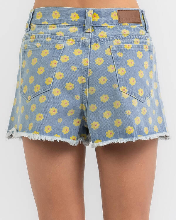 Rusty Girl's Daisy Kick Flare Denim Shorts for Womens