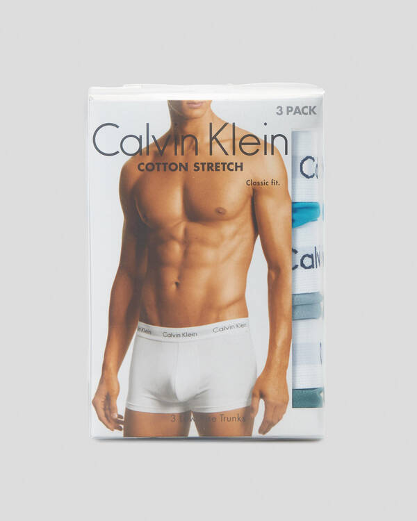 Calvin Klein Cotton Stretch Low Rise Trunks 3 Pack for Mens
