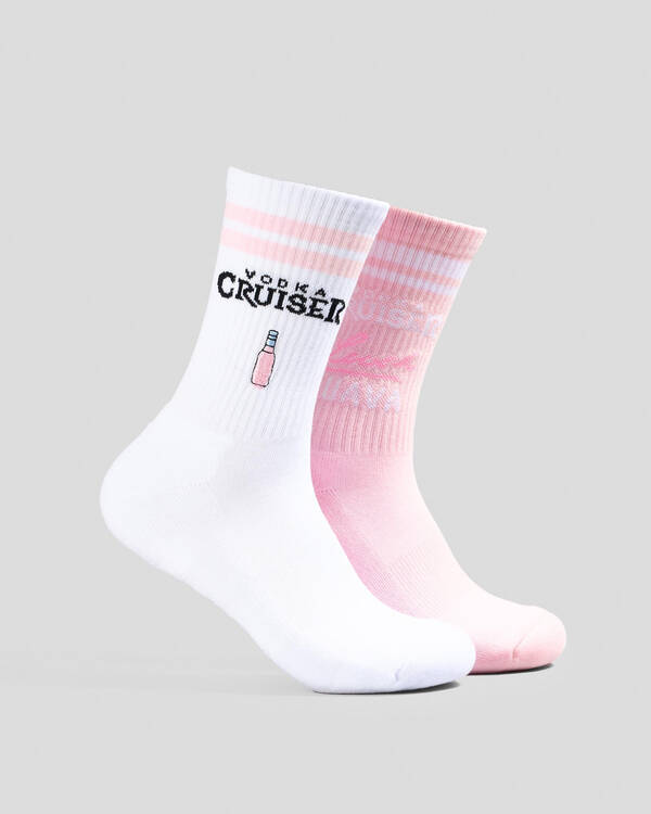 FOOT-IES Vodka Cruiser Lush Embroidery Sneaker Socks 2 Pack for Mens