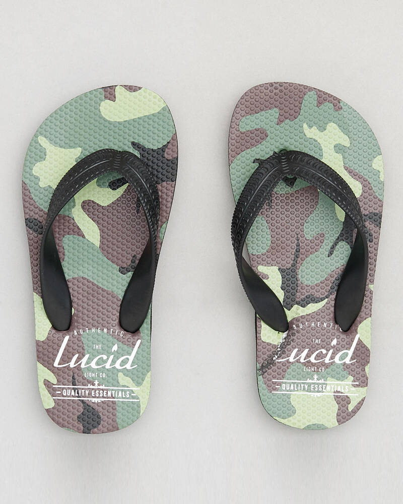Lucid Junior Boys' Camo Wedge Thongs for Mens
