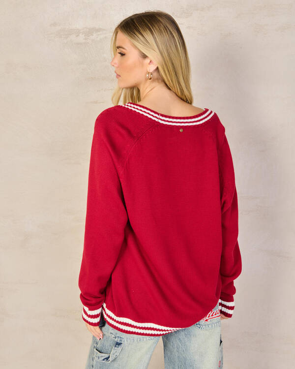 Rusty Cambridge Oversized Knit Cardigan for Womens