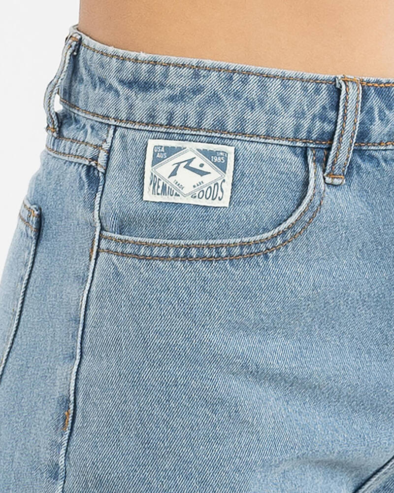 Rusty Girls' Cyprus High Denim Shorts for Womens