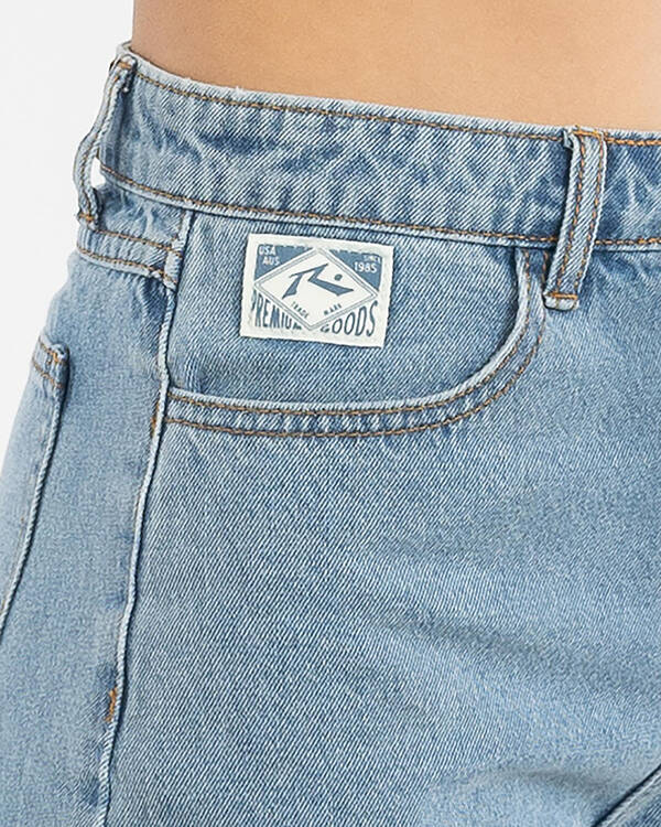 Rusty Girls' Cyprus High Denim Shorts for Womens