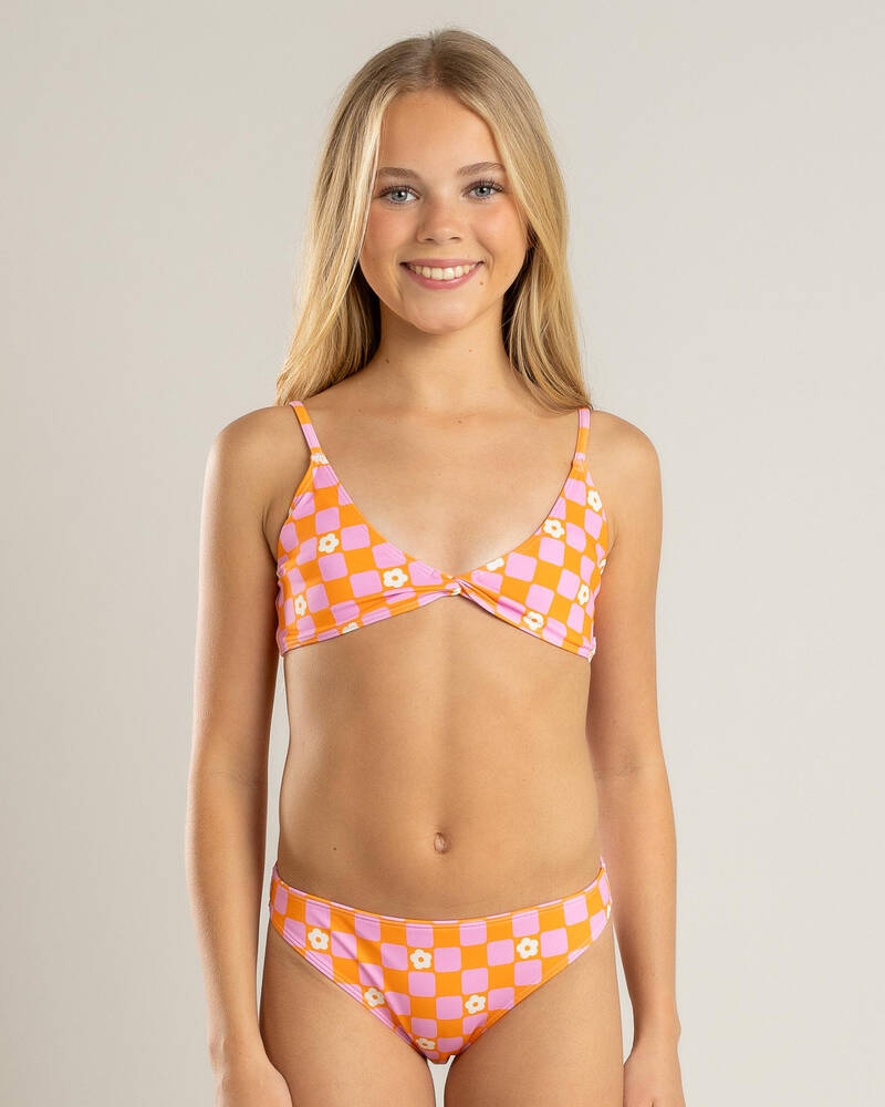 Roxy Girls' Flower Check triangle Bikini Set for Womens