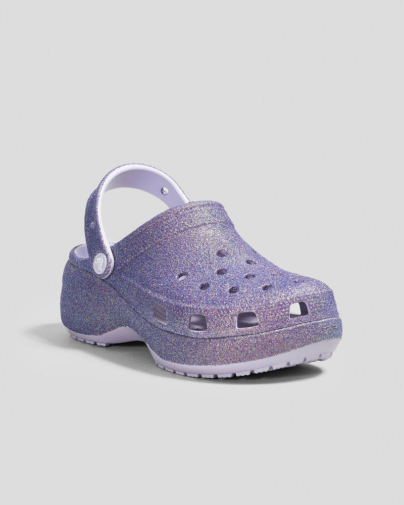 Crocs Classic Platform Glitter Clogs for Womens