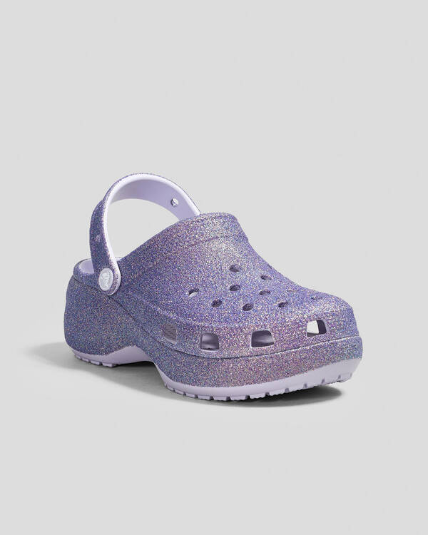 Crocs Classic Platform Glitter Clogs for Womens