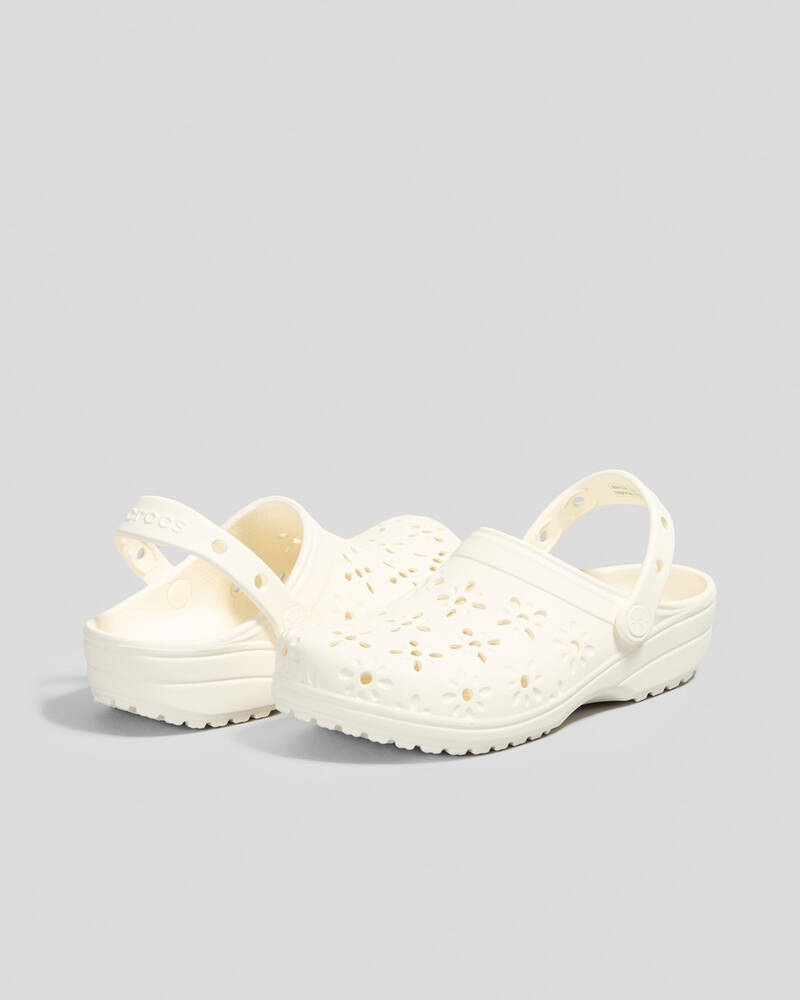Crocs Classic Floral Cut Out Clogs for Womens